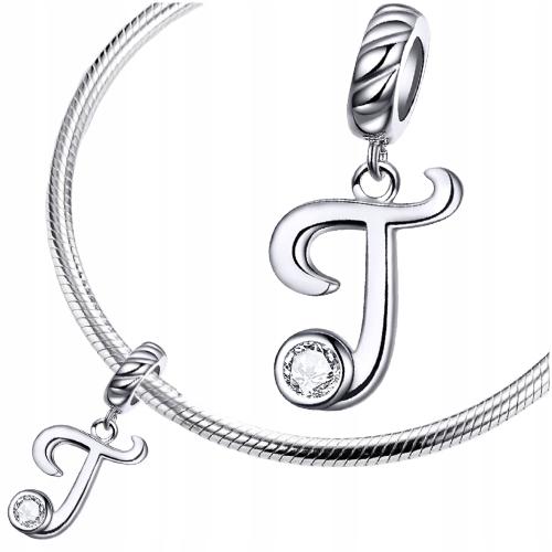 Charms Letter T Pendant Pr 925 Hanging Bead Zircons Letter