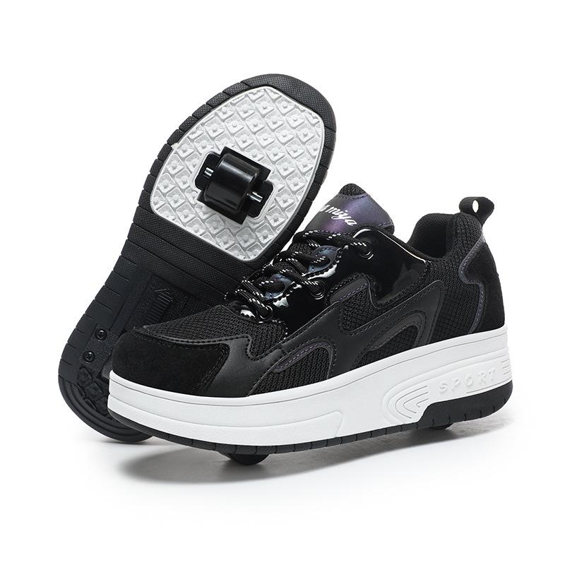 Женские двухколесные роликовые коньки Модные кроссовки для девочек с колесиками Выдвижные Двойного назначения детские Конькобежные Спортивная обувь