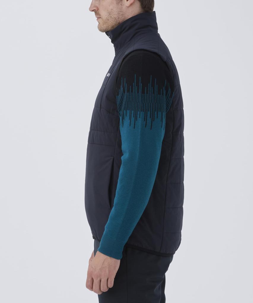 Srixon RG4FVE02M Outer Size LL Men's Vest, Padded, Full-Zip, Heat-Storing, Heat-Navi, Water-Repellent, Stretch, Golf, Black,