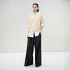 LESS Spring 2025 Casual Merino Wool Wide-Leg Pants