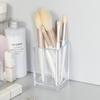 Прозрачный косметический макияж с 3 отверстиями, акриловая кисть для макияжа, ящик для хранения инструментов, чехол, держатель для кистей для макияжа, органайзер для стола, инструмент для макияжа