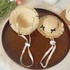 Mini Pet Straw Hat with Lace Adjustable Sun Protection Straw Hat with Bow Handwoven Outdoor Pet Accessory for Small Cats And Dogs