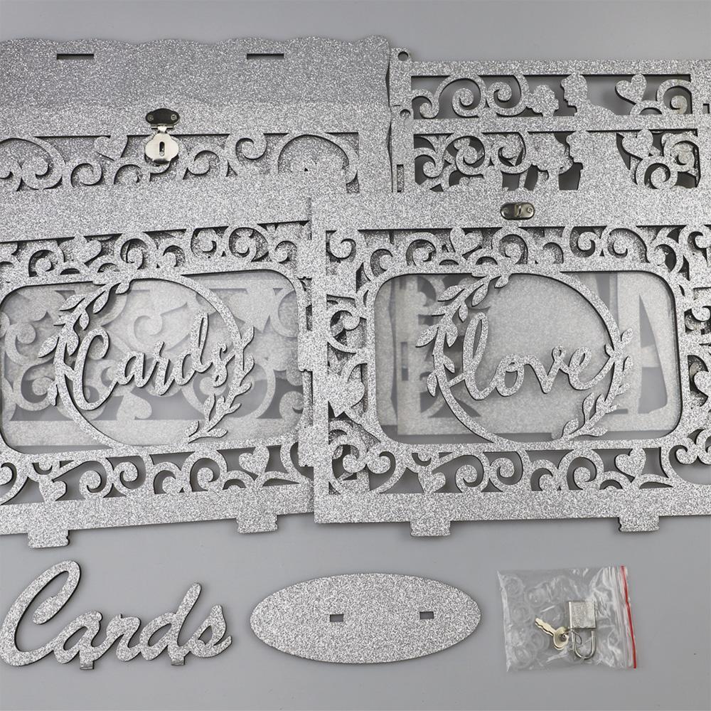 Коробка для свадебных открыток для свадебного приема. Блестящие деревянные коробки для карточек с табличкой/замком и веревкой.