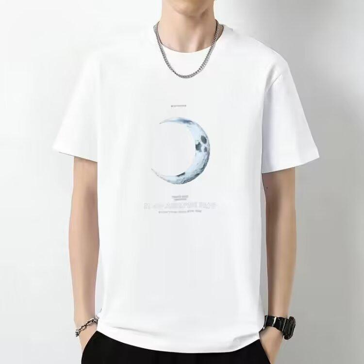 Positive shoulder combed cotton M-5XL men's T-shirt loose fashion versatile tops new