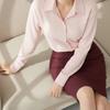 Melting Brown Women Daily Shirt Blouse Wrinkle Free Long Sleeve Shirt Office Att