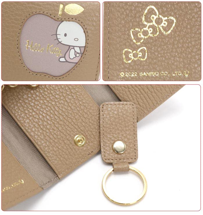 Итальянская кожа Натуральная кожа Hello Kitty Чехол для ключей Smart Key Cowhide HELLO KITTY Fresh Kitty Fresh Emerald [Sanrio] Женский (Привет Серия) №87081