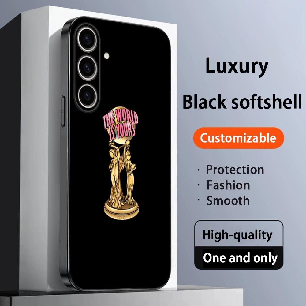 Чехол для телефона с рисунком крутого парня Тони Монтаны для Samsung Galaxy S25 S24 S23 S22 S21 S20 Plus Ultra Note20 Мягкий Черный