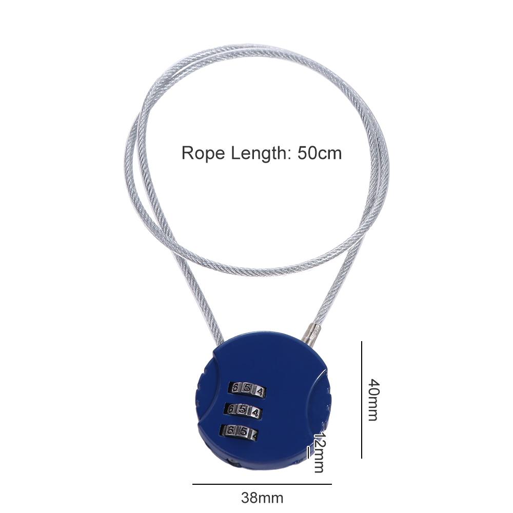 3 Digit Motorcycle Wire Rope Password Helmet Lock Helmet Lock Cycling Lock Electric Vehicle Lock