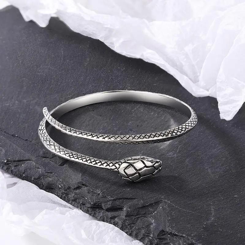 Ретро Старая Красная Цепь Плоскоголовая Змея Тайский Модный Змеевидный Браслет