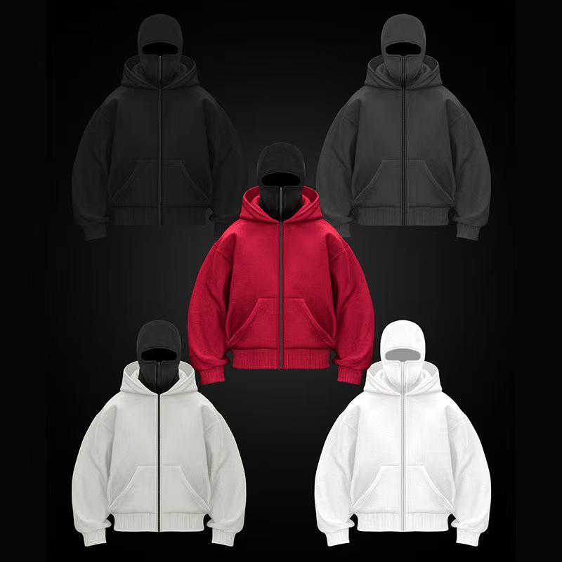 Unisex European & American Double Hood Zipper Cardigan Sweatshirt - Autumn/Winter Fashion