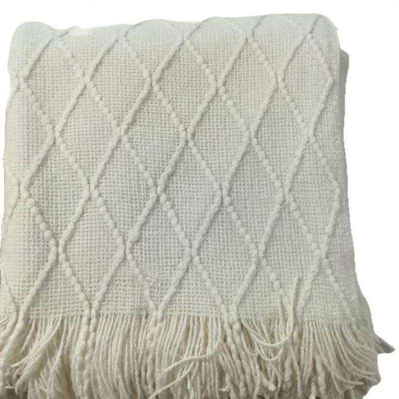 Nordic Knit Throw Blanket Sofa Bed Office Cozy Winter Warm Acrylic Shawl With Fringe