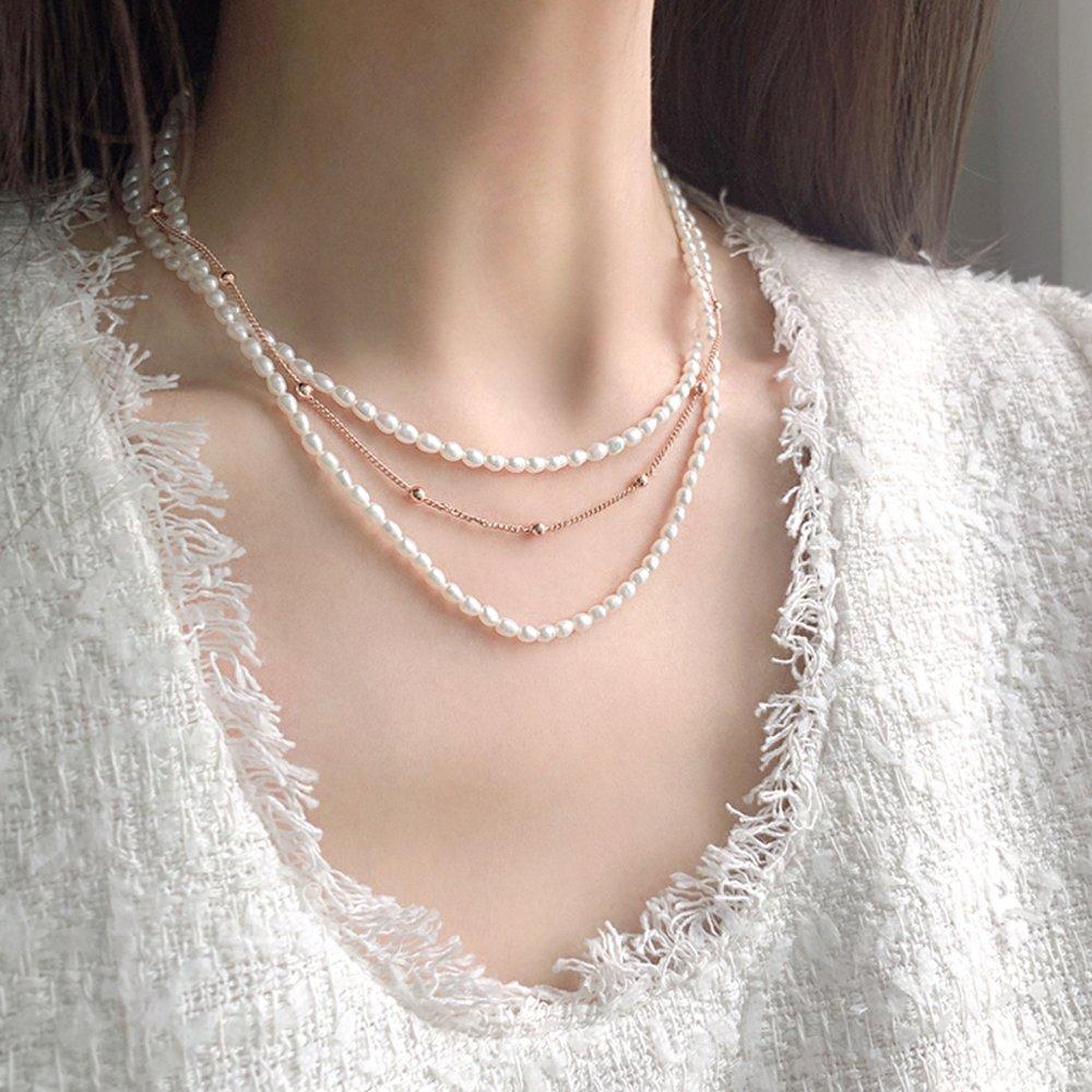 [Luvre Paris] Diello Freshwater Pearl Layered Necklace Na0486