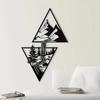 Scenery Theme Decor Wall Art Decorations Mountain Metal Wall Decor Wall Sign Metal Wall Triangle Wall Art for Room