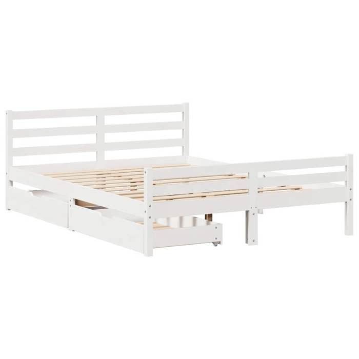 VidaXL Cadre de lit sans matelas blanc 140x200 cm bois de pin massif 3301611
