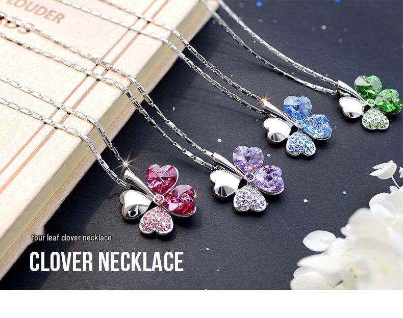 Ограниченное предложение! Ожерелье из корейского хрусталя Дондэмун - Клевер Счастья