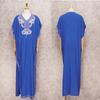 Summer New Cotton Indie Folk Bikini Blouse V-Neck Embroidered Side Slit Loose Beach Long Dress Women's Swimwear Blouse Q660