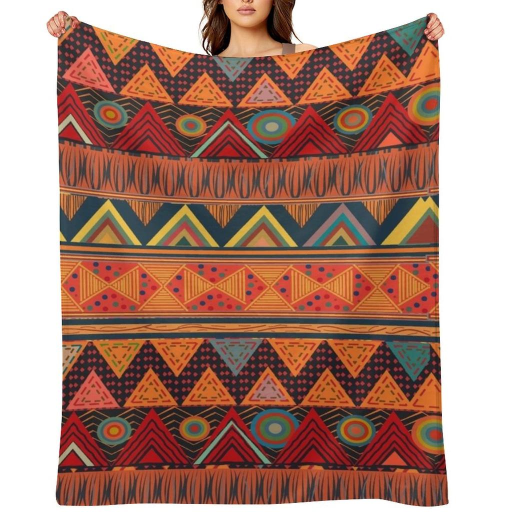 Tribal Ethnic (earth colors) Throw Blanket Camping Fashion Sofas anime Vintage Blankets