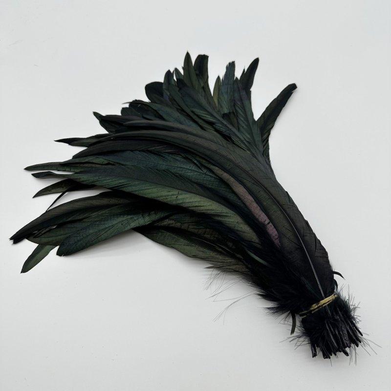 Natural 50pcs Rooster Tail Feather Plumes 25-45CM 10-18inch Beige DIY Dyed Cock Tail Clothing Accessories Jewelry Performance