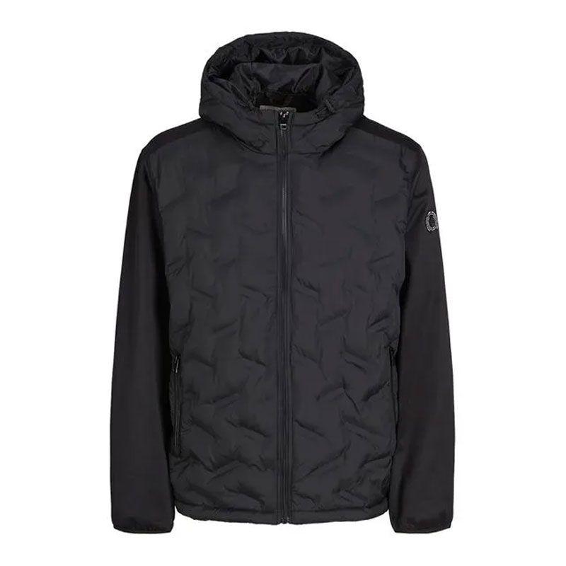 JACK & JONES Men's Black JWH Multi Heat Hybrid Jacket 12262056 4116