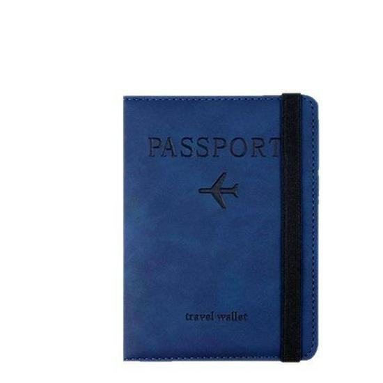 PU Leather RFID Passport Wallet Set with Strap, Card Holders, Ticket Sleeve, and SIM Slot