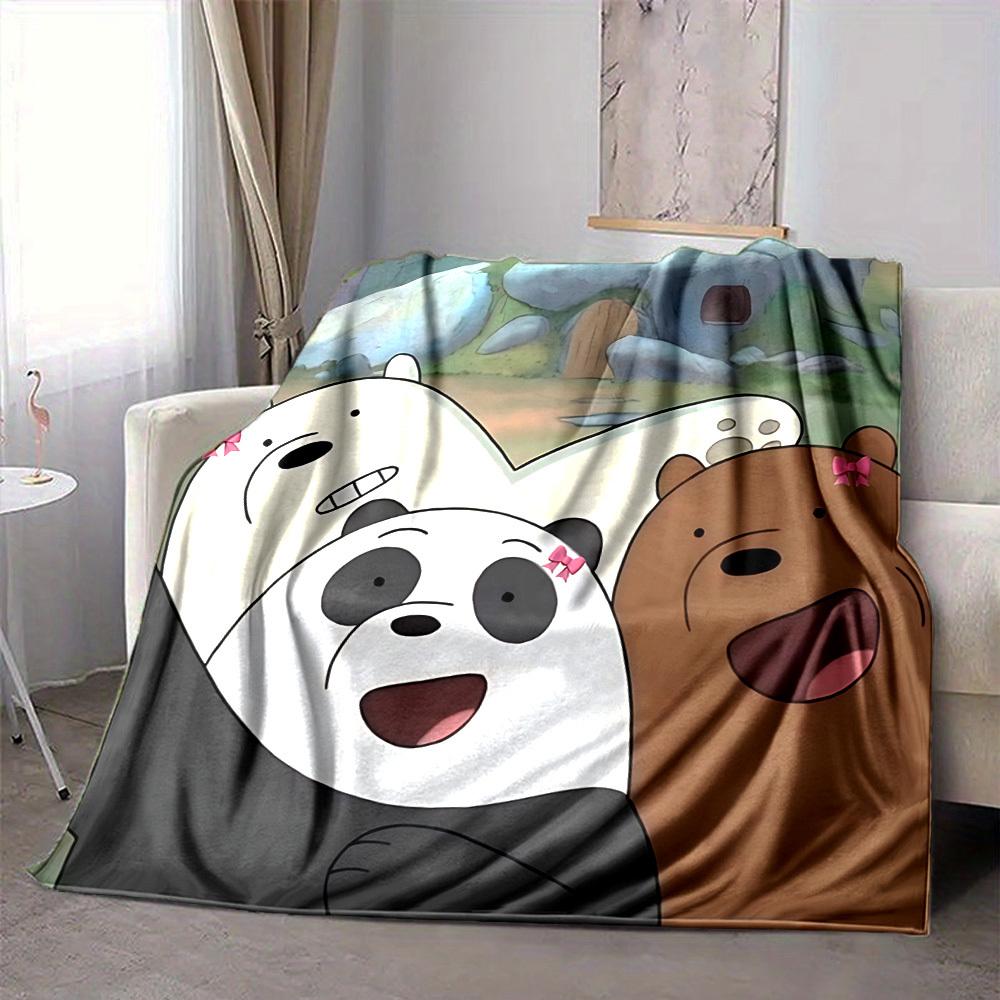 1 шт. Пледы из фланели We Bare Bears, легкие, мягкие, теплые, для всех сезонов, для дивана, кровати, путешествий, L1028156