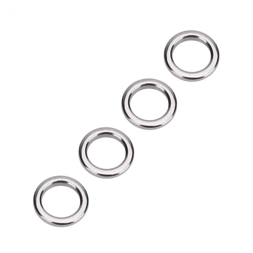 50Pcs Hot Solid Line Tackle Fishing Split Rings Swivel Snap Fish Connector Stainless Steel