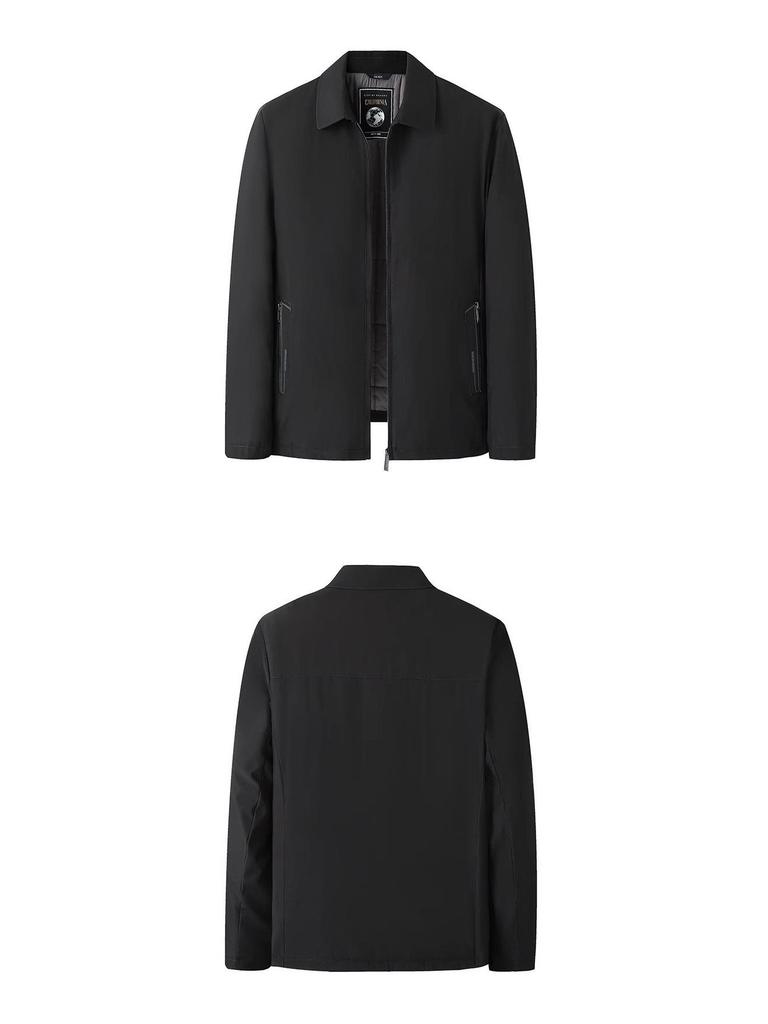 Мужская стеганая куртка Romon с отложным воротником и флисовой подкладкой - Осенне-зимний стиль, идеально подходит для среднего и пожилого возраста