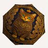 Golden Cat, Ornate Frame Theme 8 Bone Hand Automatic Folding Fashion umbrella, Compact and Portable Design, A Perfect Gift for Birthday, Chr