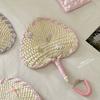 Colorful Hand-Woven Palm Leaf Fan, Portable Old-Fashioned Fan, Summer Creative Cute Banana Leaf Fan, Photo Prop, Dopamine