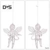 4 шт. подвесные украшения в виде ангела, прозрачный акриловый кулон в виде ангела, хрустальная фигурка летящего ангела для рождественских елок, стен, окон, дверей