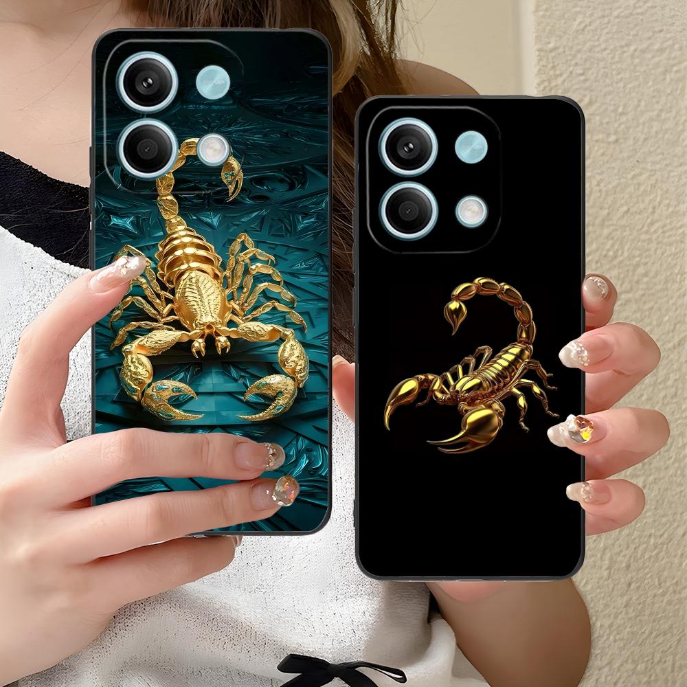 Золотой Скорпион Чехол для Мобильного Телефона для Xiaomi Redmi Note 14 13 12 11 S Pro Plus 4G 5G Цветной Печатный Чехол Чехол Красивый Роскошный