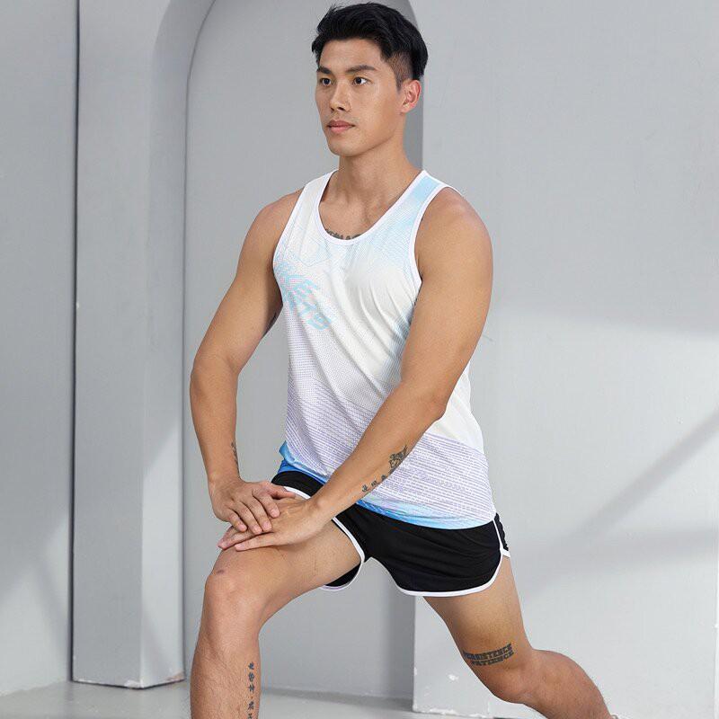 Men Women Track Field Suit Running Vest Marathon Training Sportswear