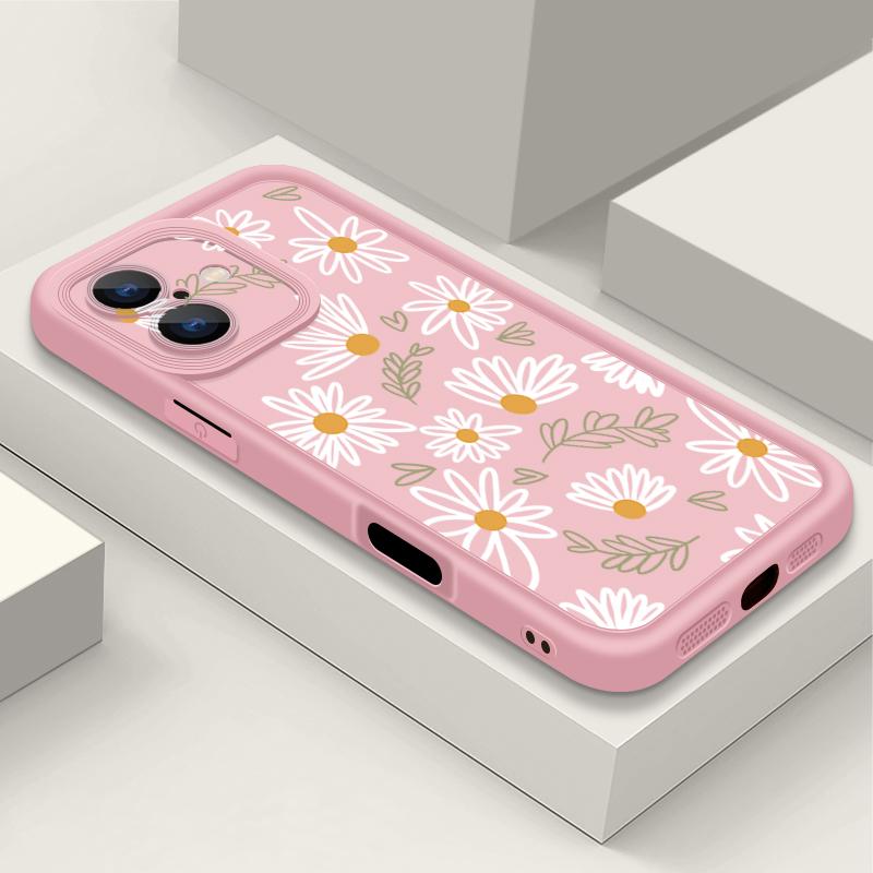 Мягкий чехол из ТПУ для iPhone 16e 16 17 Pro Max 15 14 Plus 13 12 Pro Max 11 17 Air Мультяшный Белый Цветок Печать Силиконовый Чехол для Телефона