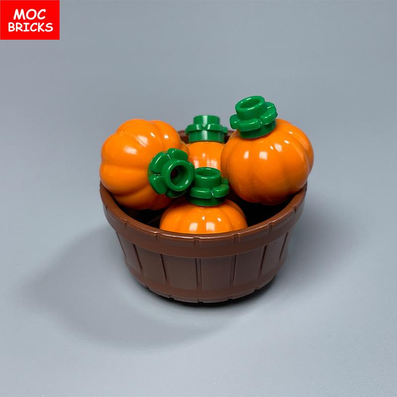 Нетоксичные кубики Moc Овощи Еда Фрукты Строительные блоки Городские Аксессуары Виноград Ананас Коробка Фермерская Сцена Игрушка Друзья Детские Игрушки