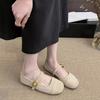 Light Mouth Red Single Shoes Female Spring and Autumn New French Retro Gentle Fairy Suede Mary Jane Shoes Flat Beanie Shoes