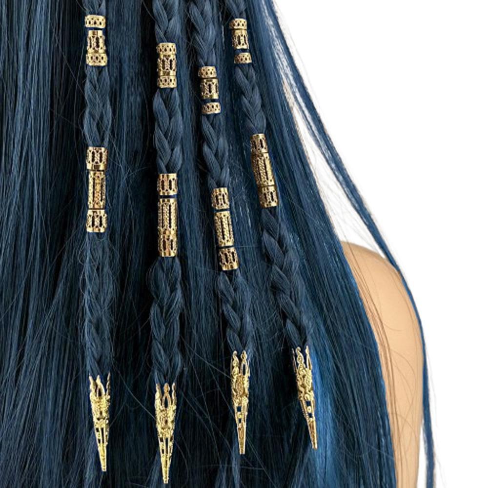 50 шт. Дреды Полые Кольца для Волос Металлические Зажимы-Манжеты Трубки для Плетения Волос Бусины для Дредов Декор