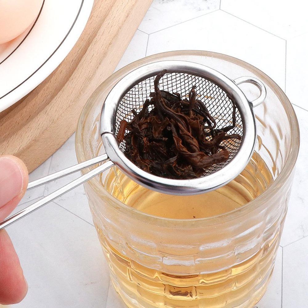 Stainless Steel Fat Skimmer Spoon Easy to Clean Cocktail Sieve Portable Tea Strainer  for Kitchen