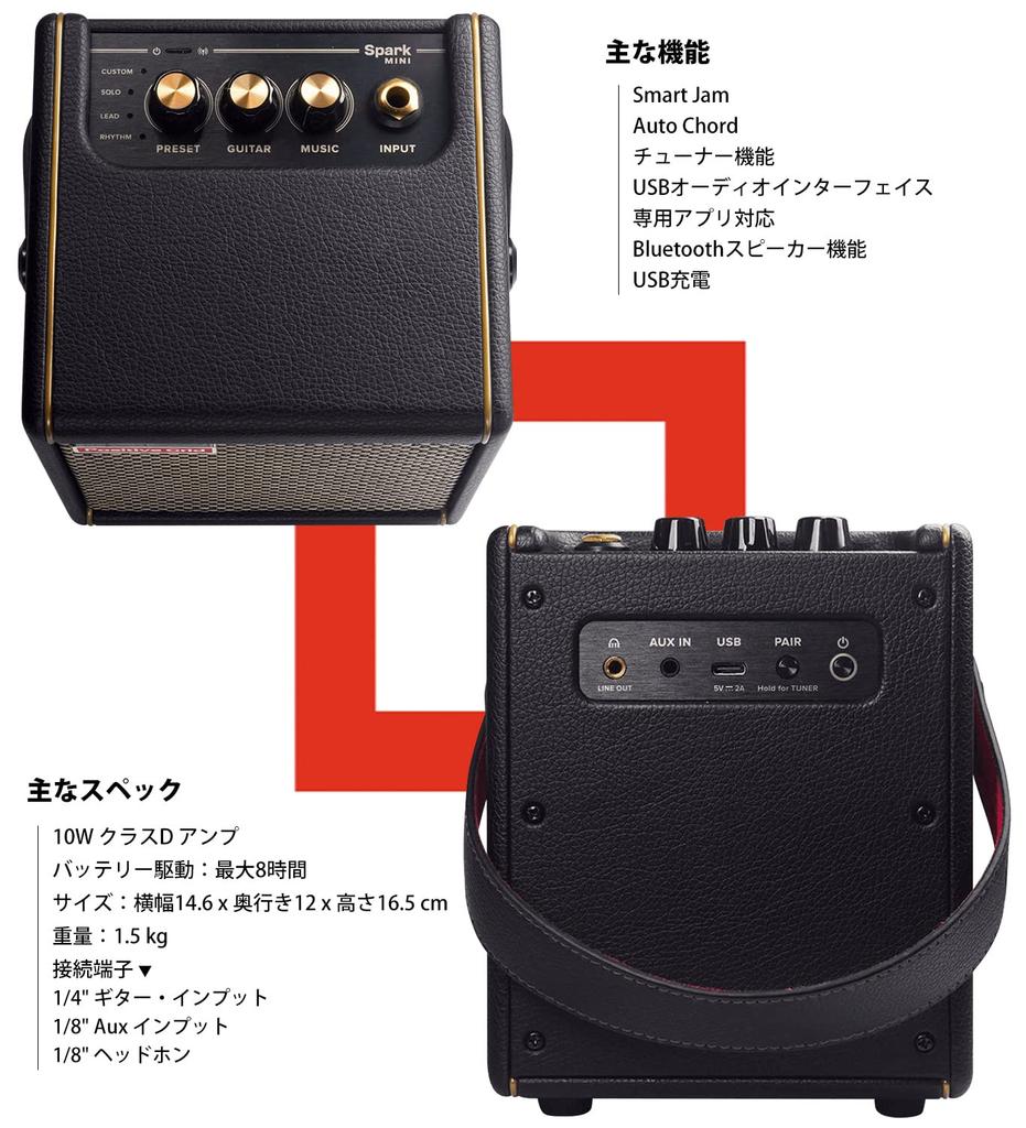 Компактный гитарный усилитель Positive Grid Spark MINI Pearl с Bluetooth и динамиком для практики на электрогитаре и акустической гитаре. В комплекте оригинальный медиатор.