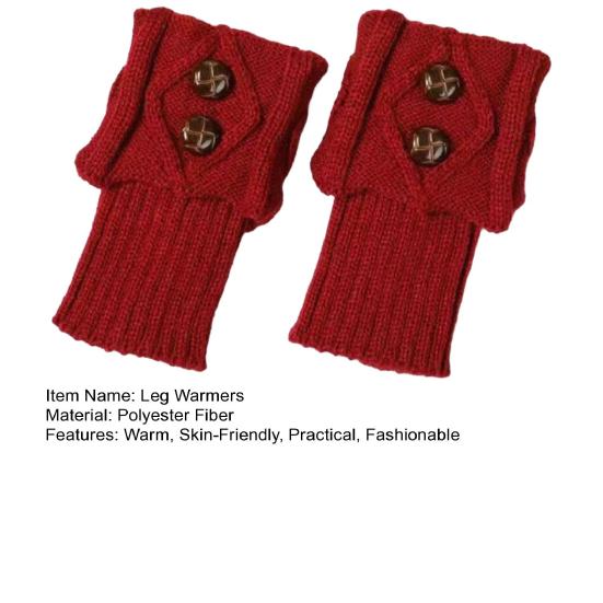 Women Leg Warmers Knitted Gaiters with Buttons Warm Boot Cuff Sock Girl Short Boot Cuffs for Autumn Winter Daily Outings Street Dating