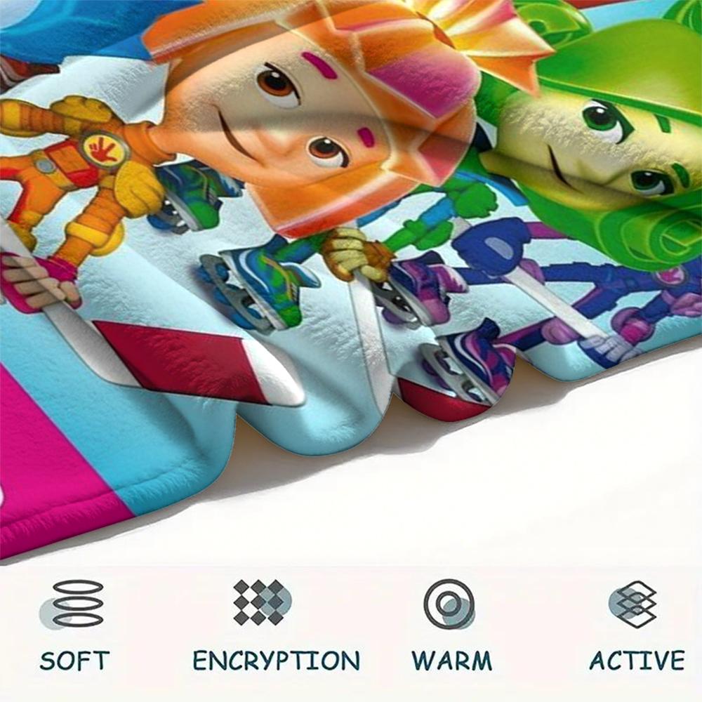 1 шт. Фланелевое одеяло с принтом Фиксиков, Высокое качество, Комфортное для всех сезонов, Декор для дома, Тепло и уют, Идеально для подарков