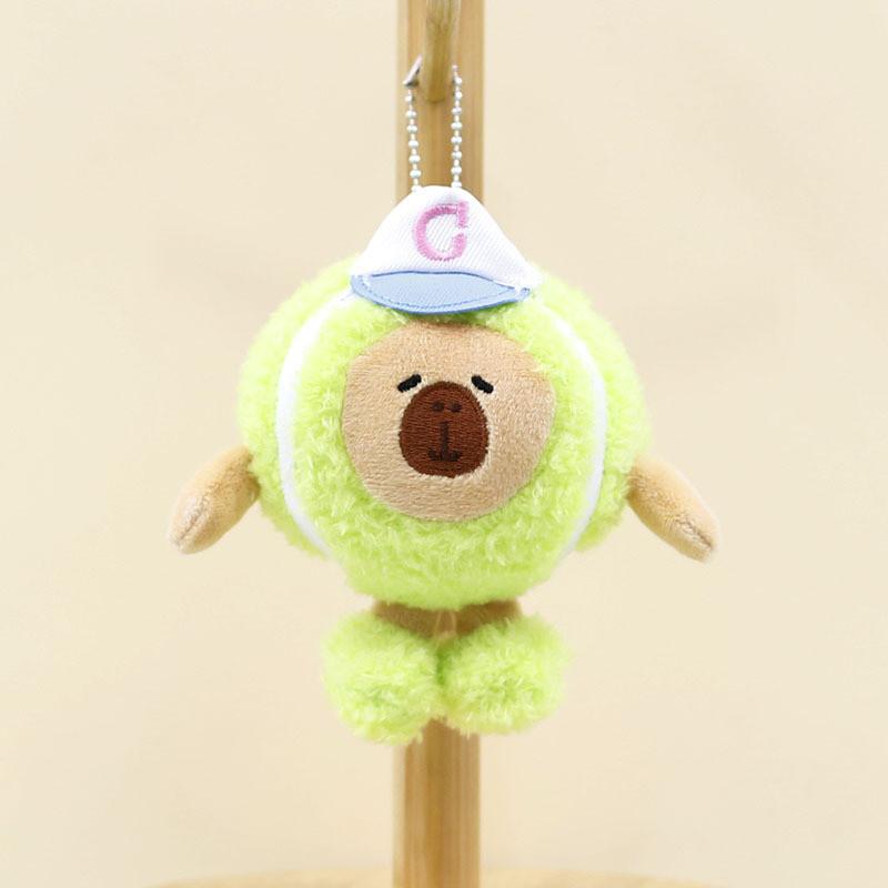 Очаровательная розовая бейсболка капибара плюшевая игрушка милый брелок в виде чучела животного шарм для сумки