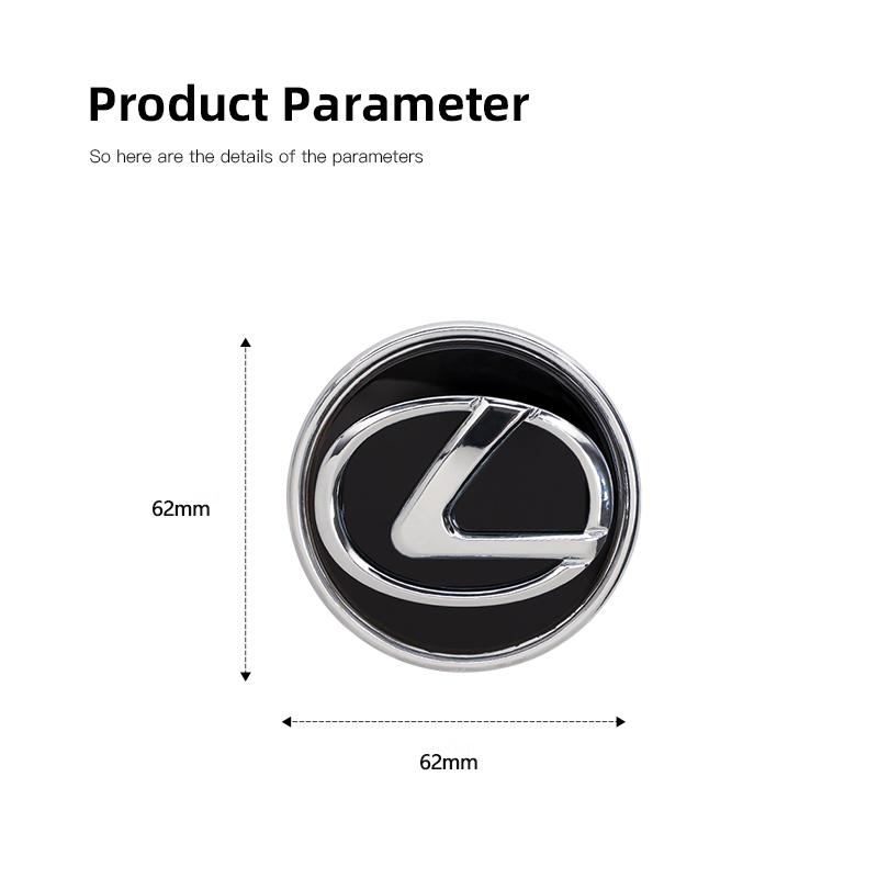 MMLU4 4Pcs 62mm Car Wheel Center Hub Caps For Lexus Ct200h RX330 IS250 ES300h RX350 IS300h ES350 Car Tire Wheel hub Covers Accessories