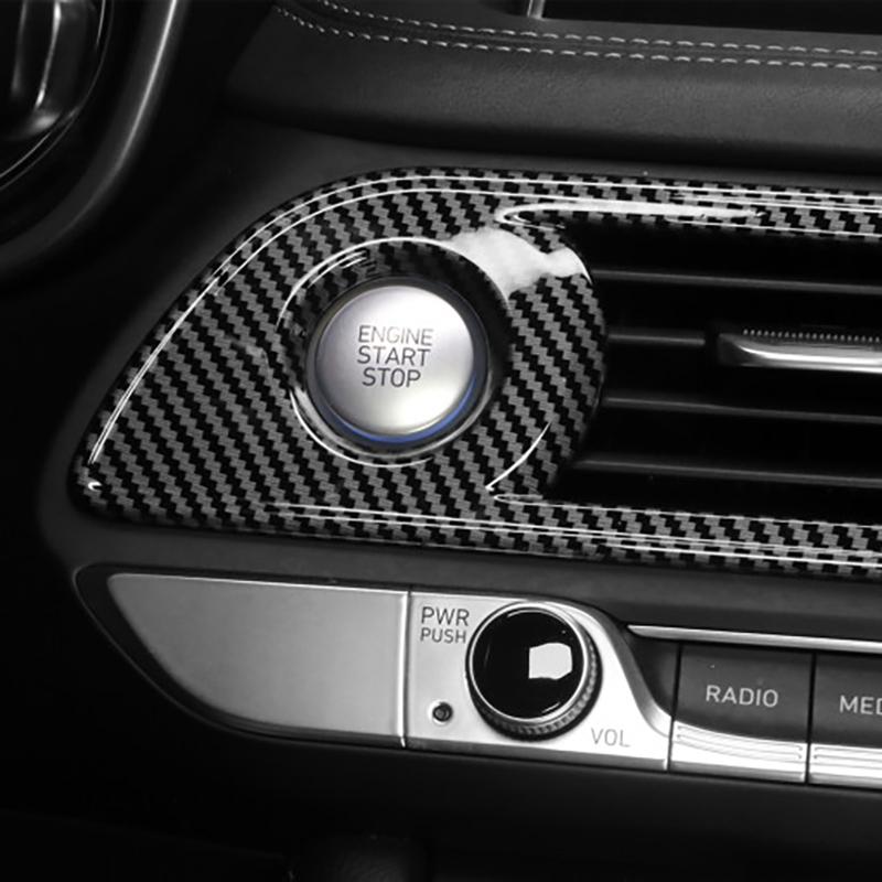For Genesis G70 Carbon Fiber Style ABS Central Air Condition Outlet Vent Cover Trim Interior Accessories