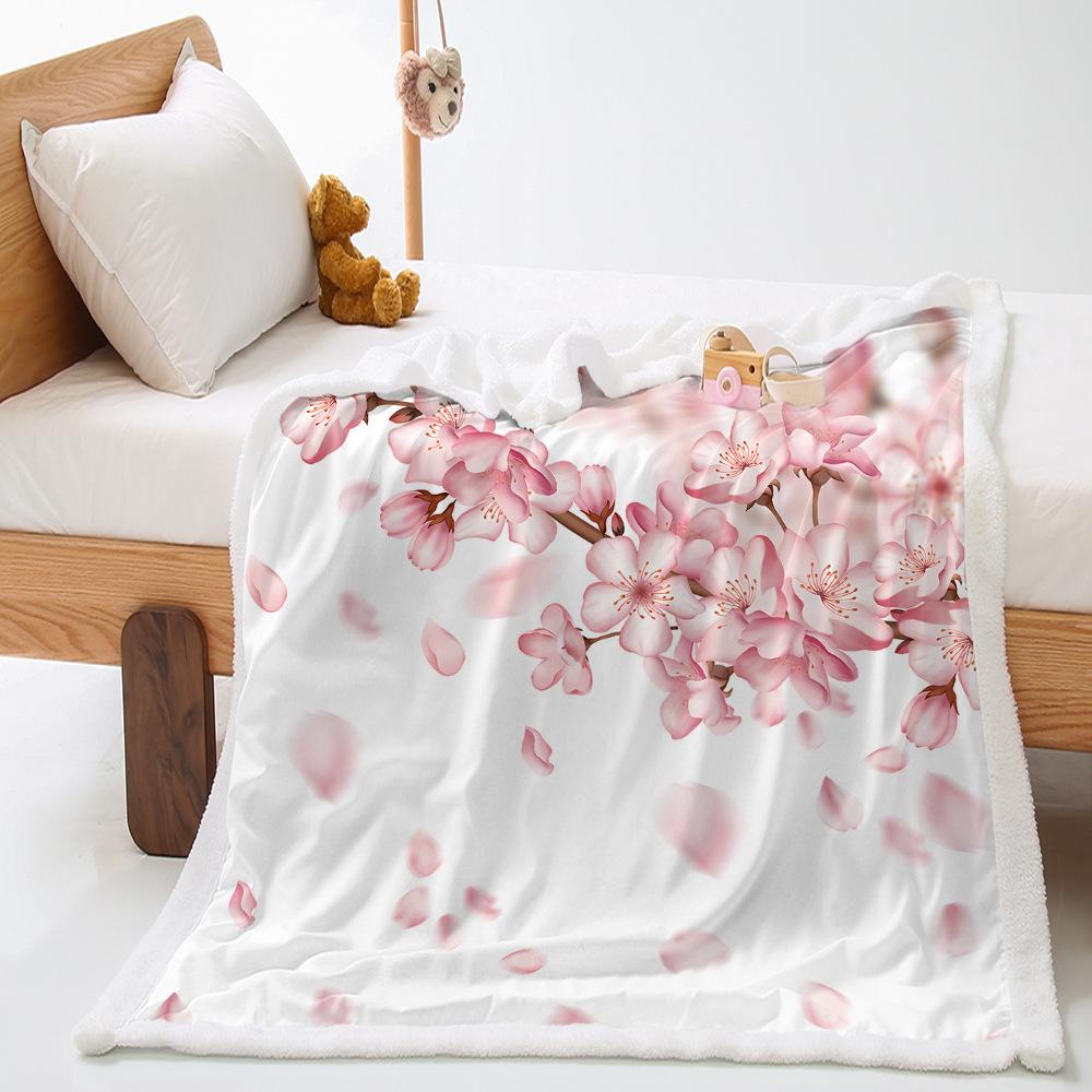Plum Blossom 2D Digital Printing Thickened Lamb Fleece Crystal Fleece Blanket Blanket