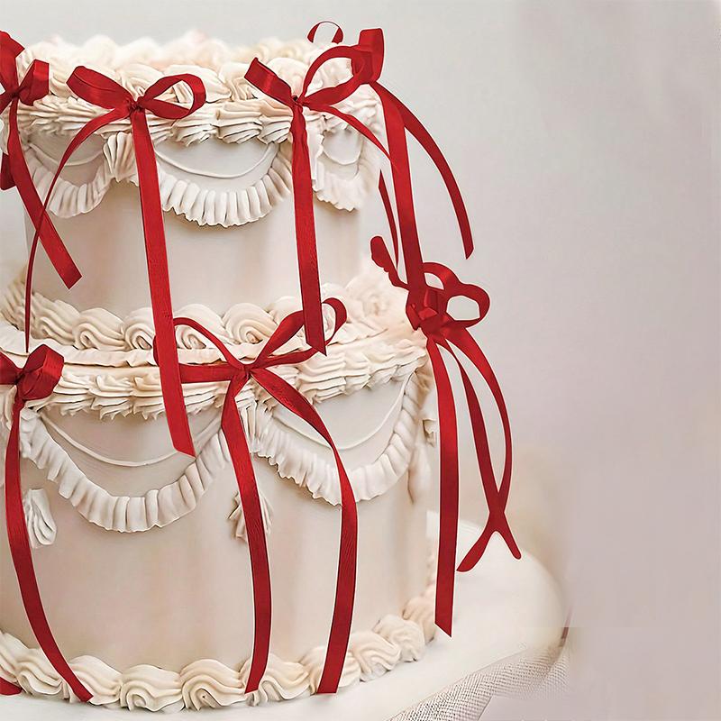 10 шт. Ленточки-бантики Украшение для торта Десерты Домашний декор Украшение для дня рождения Детский День святого Валентина Вечерние мероприятия Торт DIY Декор