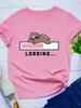 Loading Sloth Print Women T Shirt Short Sleeve O Neck Loose Women Tshirt Ladies Tee Shirt Tops Clothes