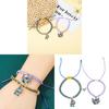 Stitch Friendship Gift Cartoon Stretch Bracelet With Zinc Alloy Clasp For Couples