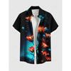 Летняя модная мужская гавайская рубашка с 3D-печатью, с короткими рукавами, на пуговицах, с лацканами, свободные топы, повседневная рубашка Aloha