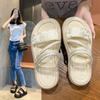 Fashion Design Open Toe Women Sandals Summer Fashion Narrow Band Dress Shoes Platform Wedges Heel Ladies Ankle Strap Gladiator Sandalias