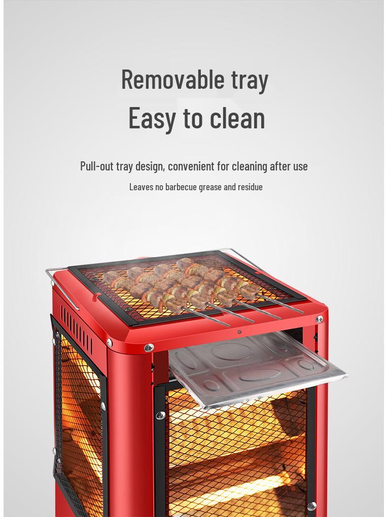 Бесшумный передвижной пятисторонний кварцевый трубчатый электрический камин-обогреватель